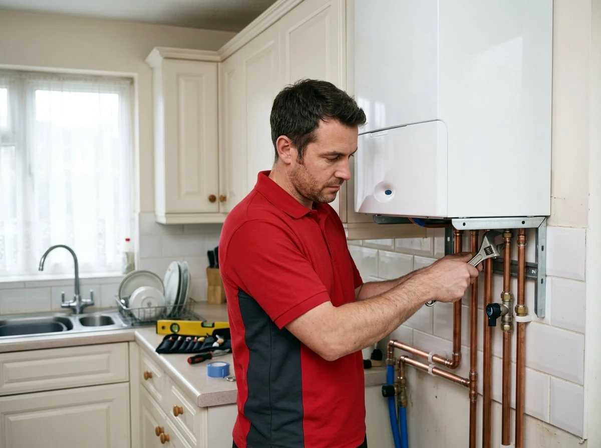 Chelsea Plumbers 247 engineer installing a new combi boiler in Chelsea